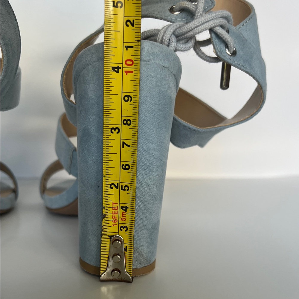 Lulu's Light Blue Strappy Block Heels - Picture 9 of 11